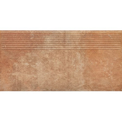 Stopnica - klinkier - Scandiano Rosso - z ryflami 60×30 mat