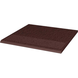 Stopnica - klinkier - Natural Brown - z ryflami 30×30 mat